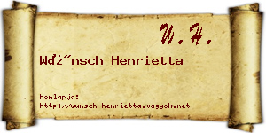 Wünsch Henrietta névjegykártya