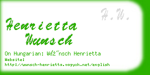 henrietta wunsch business card